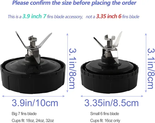 Miniatura 2 de 1 paquete de conjunto de cuchillas extractoras de 7 aletas para licuadora Ninja, cuchilla para licuadora Ninja, piezas de repuesto compatibles