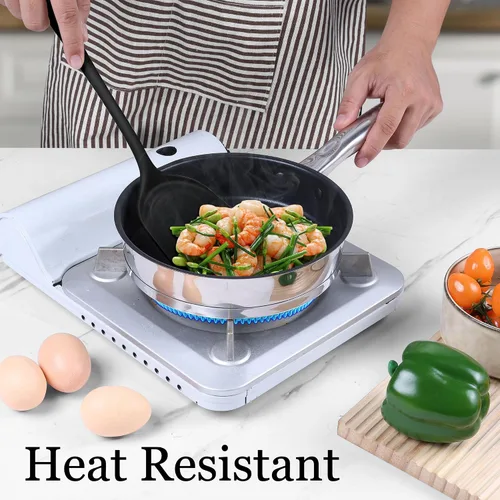 Miniatura 8 de LIANYU Juego de 8 utensilios de cocina resistentes al calor, juego de espátula de silicona para utensilios de cocina antiadherentes con espátula