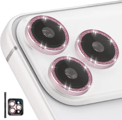Miniatura 24 de Protector de Lente de Cámara para iPhone 17 Pro/17 Pro Max, Protector de Cámara de Vidrio Templado Individual con Bandeja de Instalación Compatible