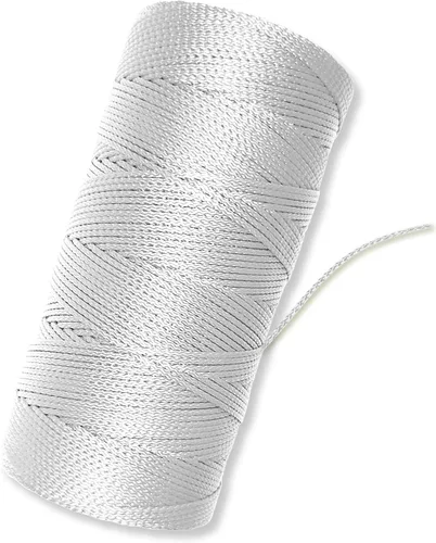 Miniatura 12 de Cuerda de hilo blanco brillante, #18, cuerda de nailon fuerte, 250 pies de longitud, cuerda blanca para jardinería, cordel de nailon para plantas
