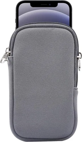 Miniatura 9 de Funda de neopreno de tamaño pequeño para teléfono celular, con cremallera y correa para el cuello para iPhone 17, 16, 16e, 15 15 Pro iPhone 14 14