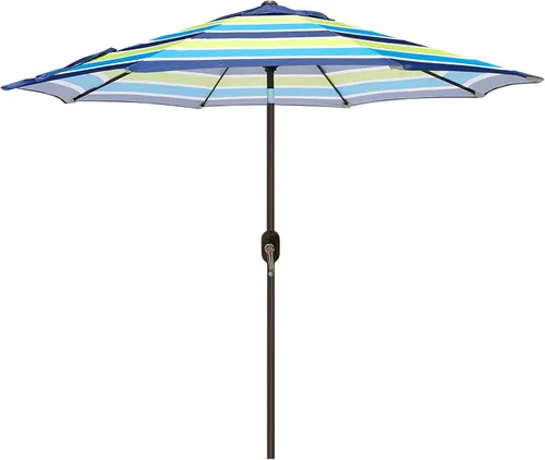 Miniatura 31 de Blissun - Sombrilla de aluminio para patio al aire libre de 9 pies, sombrilla de mesa para exteriores, sombrilla de jardín, sombrilla de mercado