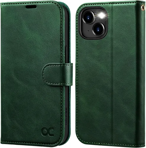 Miniatura 11 de OCASE Funda Cartera Compatible con iPhone 15, Funda Tipo Folio de Cuero PU con Tapa con Portarjetas y Bloqueo RFID Función Atril