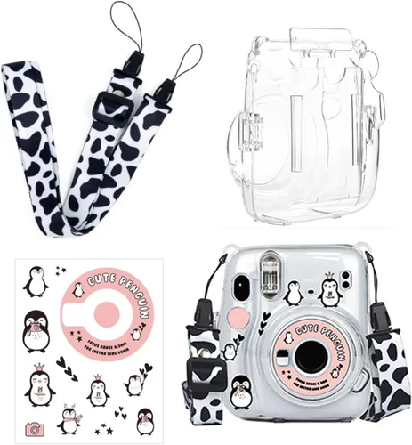 Miniatura 9 de Kit de funda transparente Mini 11 para Fujifilm Instax Mini 11, funda para cámara instantánea con bolsillo para película, calcomanías adhesivas