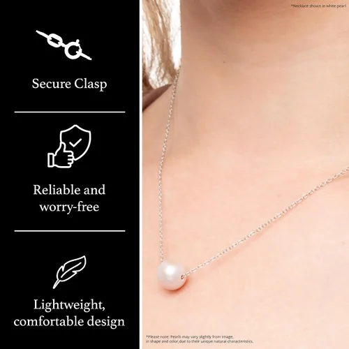 Miniatura 4 de Collar colgante de perlas flotantes genuinas cultivadas en agua dulce de 0.394-0.433 in para mujeres de 17 pulgadas