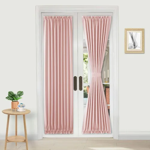 Miniatura 27 de DWCN Cortinas para puerta francesa: cortina térmica con bolsillo para barra para puertas con ventana de vidrio, puertas de cocina y patio