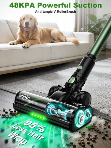 Miniatura 2 de Aspiradora inalámbrica, aspiradoras de 58 Kpa para el hogar, aspiradora de palo de 55 minutos con autoservicio y pantalla LED, antienredos y carga