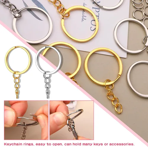 Miniatura 5 de 160 cierres de pinza de langosta, cierres giratorios con llaveros, clips de metal para llavero y anillos de salto, kit de fabricación de llaveros