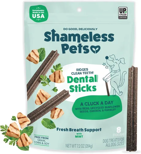 Miniatura 17 de Shameless Pets Golosinas dentales para perros, Carrate Chomp, palitos dentales saludables con soporte para la piel y el pelaje para limpieza