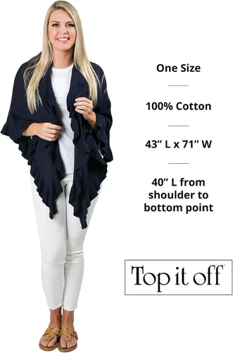 Miniatura 2 de Top It Off Ava - Chal triangular para mujer, hecho de 100% algodón natural, bufanda envolvente de moda