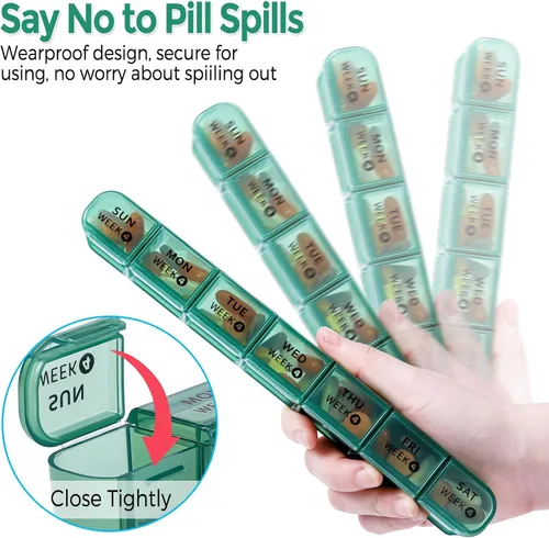 Miniatura 5 de Zoksi Organizador mensual de pastillas 28 días, 1 vez al día, organizador grande de 4 semanas, pastillero de un mes, organizador de medicamentos