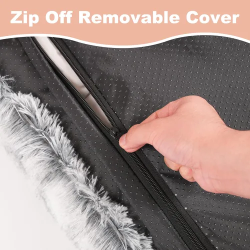Miniatura 4 de Bedfolks Cama Impermeable para Jaula, Cama de Felpa para Perros y Gatos con Funda Extraíble Lavable, Almohadilla de Piel Sintética para Perrera