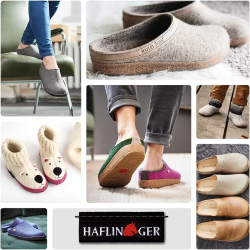 Miniatura 3 de HAFLINGER Zapatillas unisex AT Nordkap de lana con suela dura