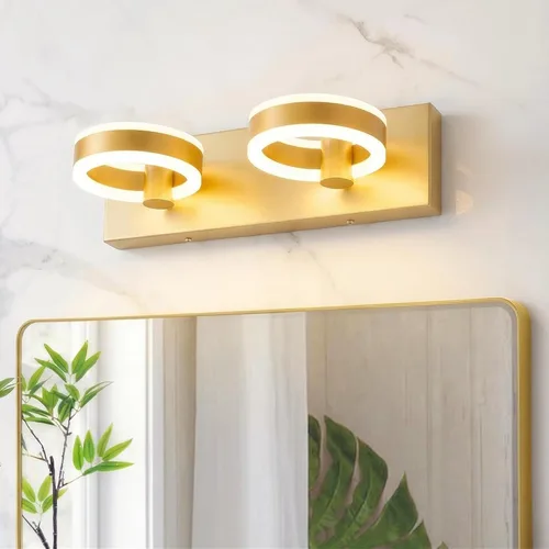 Miniatura 9 de Lámparas LED de baño, luces negras de tocador de 15 pulgadas, modernos apliques de pared acrílicos de 2 luces, accesorio de iluminación de pared