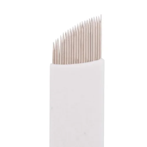 Miniatura 6 de Chuse S14 50pcs manual de cejas agujas de maquillaje permanente tatuaje micro hoja 14 agujas inclinadas
