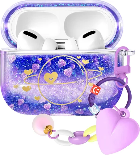 Miniatura 32 de Funda para Apple para Airpods 4 Case 2024 - Arena Movediza Líquida Arte Artístico Estético Funda Mujer Chica Mujeres Brillante Brillo Purpurina