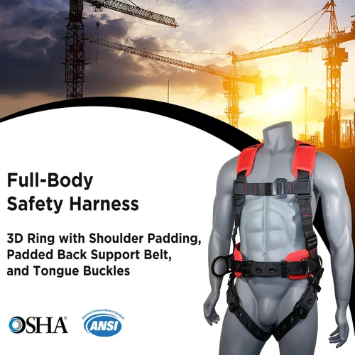 Miniatura 23 de Kit de arnés de protección contra caídas cómodo AFP Demon – Arnés de seguridad de cuerpo completo OSHA/ANSI PPE para trabajo de construcción