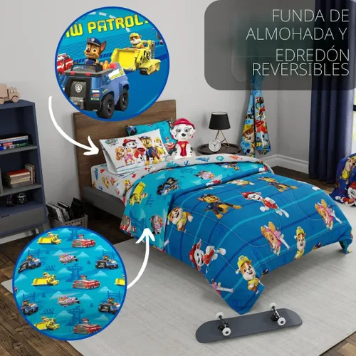 Miniatura 4 de Paw Patrol Ropa de Cama para Niños Edredón y Juego de Sábanas Súper Suave con Funda, 5 Piezas Tamaño Twin