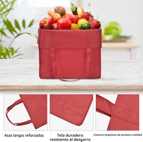 Miniatura 5 de JERIA Paquete de 24 bolsas de comestibles reutilizables, bolsas de compras grandes y plegables lavables, bolsas de mano resistentes con asas Varios