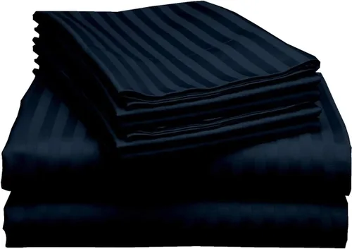 Miniatura 6 de Juego de sábanas de lujo para sofá cama individual, color negro, 100% algodón egipcio de 800 hilos, se adapta fácilmente a colchones de hasta 5