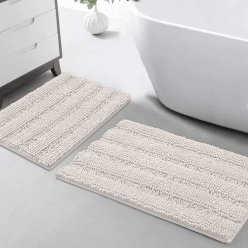 Miniatura 136 de Turquoize Alfombras de Baño de Chenilla Peludas Alfombra de Baño Antideslizante Gruesas Alfombras Peludas para Baño Chenilla Juego de Alfombra