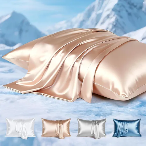 Miniatura 26 de Avolare Fundas de almohada refrescantes, más suaves que la seda, paquete de 2 fundas de almohada refrescantes para personas que duermen con calor