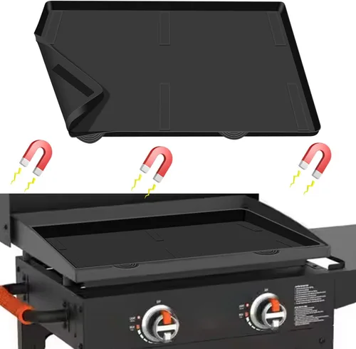 Miniatura 11 de Alfombrilla de silicona para parrilla de 17 pulgadas para Blackstone, cubierta protectora magnética, cubierta superior de parrilla Blackstone