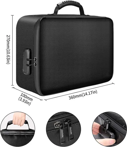 Miniatura 4 de DocSafe Bolsa organizadora de archivos, juego de caja de documentos ignífuga con cerradura