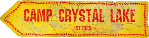 Flinelife Cartel de Campamento Crystal Lake, 16x6, Carteles de Película de Terror, Decoración de Casa Embrujada - Perfecto para Fanáticos de