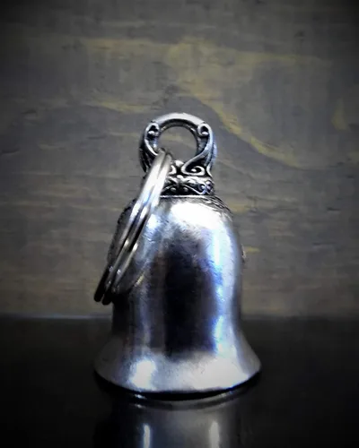 Miniatura 5 de Bravo Bells Rose Diamond Bell - Accesorio de campana de motociclista o llavero para buena suerte en la carretera, plateado