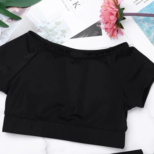 Miniatura 2 de Traje de baño deportivo sin mangas con pantalones cortos para entrenamiento y fitness para niñas y niñas