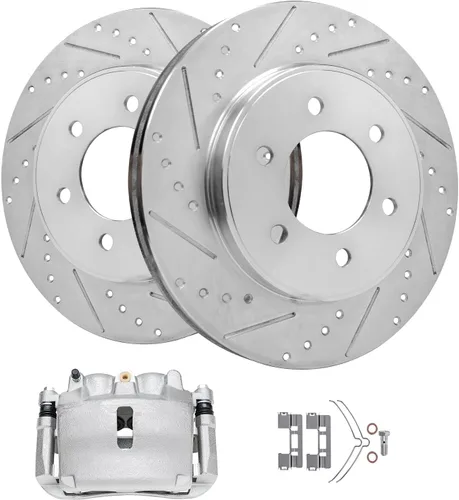 Miniatura 17 de Detroit Axle - Kit de frenos delanteros para Honda Accord 2003-2010, rotores de freno de disco perforados y ranurados de repuesto 2004 2005 2006