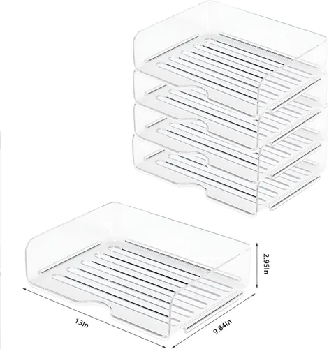 Miniatura 4 de Organizador de Papel de 4 Niveles para Escritorio, Bandeja de Papel Organizador de Escritorio Apilable, Ideal para Suministros de Oficina