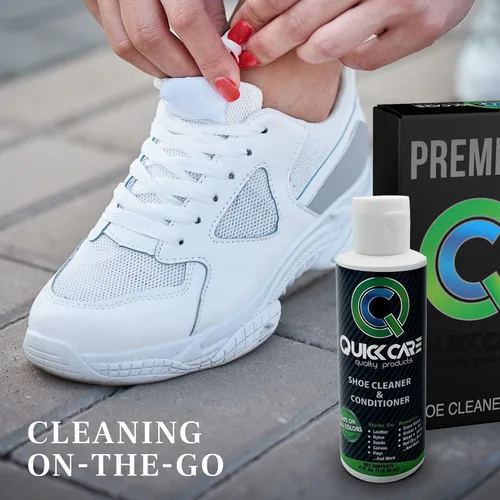 Miniatura 6 de QuickCare - Limpiador de zapatos prémium con acondicionador, cepillo y esponja, kit de limpieza definitivo para zapatos deportivos, cuero, gamuza