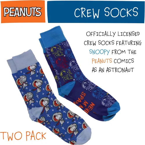 Miniatura 2 de Concept One Calcetines unisex para adultos Peanuts Snoopy Astronaut, azul, talla única de EE. UU, Azul Patchwork, talla única