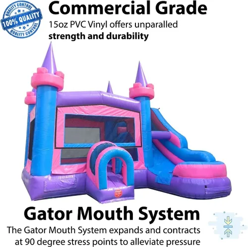 Miniatura 2 de TentandTable Tobogán acuático inflable para niños de 5 a 12 años, castillo animoso de grado comercial para adultos, casa de salto, incluye soplador