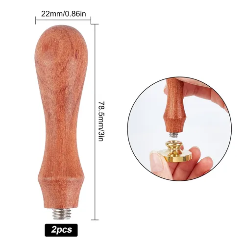 Miniatura 3 de CRASPIRE Juego de 6 cabezales de sello de cera, 6 cabezales de sello de cera en blanco con 2 asas de madera para invitaciones de boda, sobres