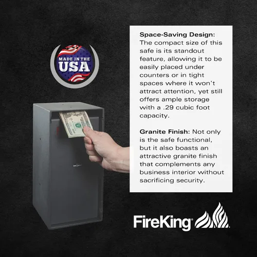 Miniatura 5 de FireKing Mini caja fuerte con cerradura de nariz única, caja de seguridad para el hogar, resistente al fuego, compacta segura para objetos de valor
