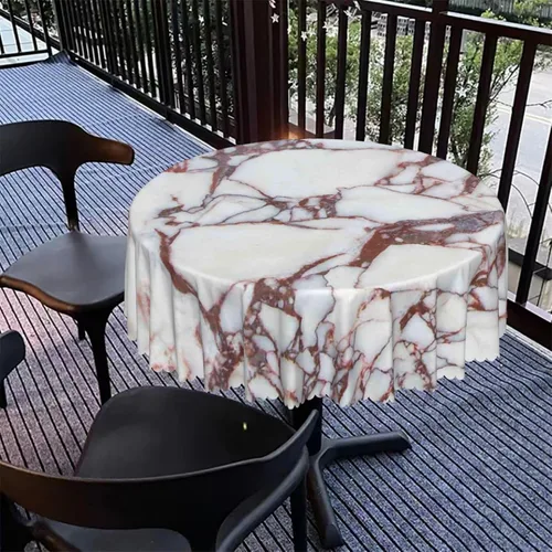Miniatura 5 de Manteles redondos con temática de mármol, 48 pulgadas, tela impermeable, decorativo, reutilizable, lavable, a prueba de derrames, resistente a