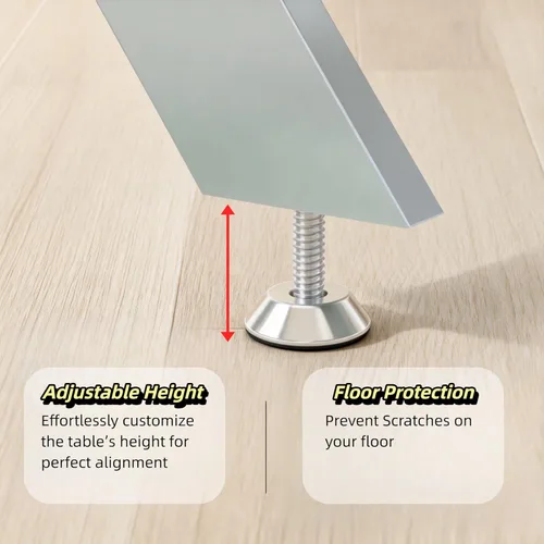 Miniatura 5 de Mesa de comedor rectangular de 51.18" de vidrio templado, mesa de cocina con patas de metal, elegante y robusta mesa de cena para el hogar y la cena