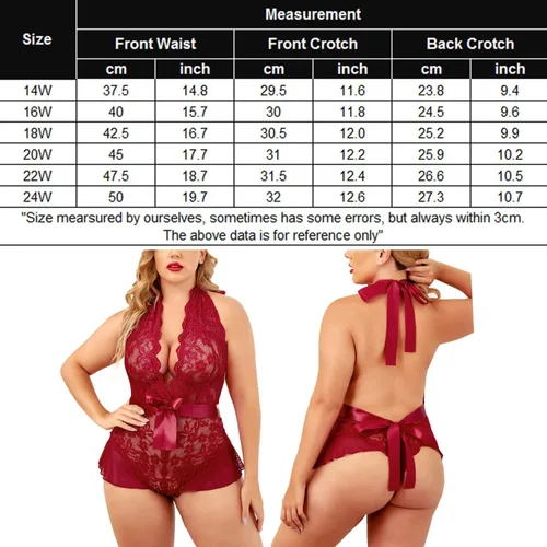 Miniatura 7 de Avidlove Lencería de talla grande para mujer, cuello en V profundo, lencería de encaje, camisón de encaje