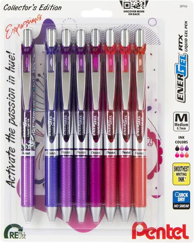 Miniatura 8 de Pentel EnerGel RTX - Bolígrafo retráctil de gel líquido, paquete Creator Expressions, 0.028 in, punta de metal, línea media, tinta surtida, paquete
