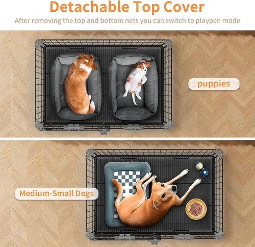 Miniatura 5 de Jaula para Perros Medianos, Perrera de Metal para Perros de 30 Pulgadas Interior Jaula de Alambre para Perros con Puerta Corredera y Bandeja