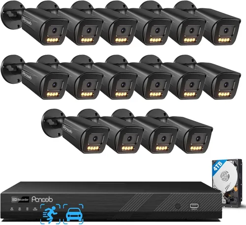 Miniatura 14 de Sistema de cámara de seguridad de 32 canales, 20 cámaras IP PoE de 5 MP, visión nocturna a color inteligente, conversación de audio de 2 vías