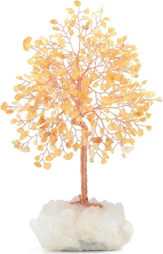 Miniatura 13 de Piedra preciosa natural (406 piedras), árbol de la vida de cristal de amatista, equilibrio de chakras, energía positiva Fengshui, decoración bonsái