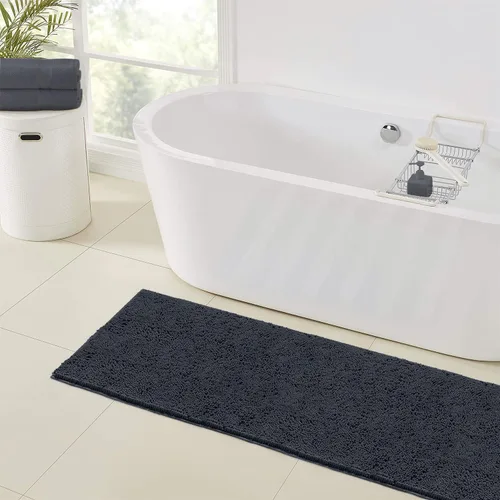 Miniatura 36 de LuxUrux Tapete de microfibra afelpada, de felpilla extrasuave, pelo largo de 1 pulgada, muy absorbente, para baño o ducha, lavar y secar a máquina