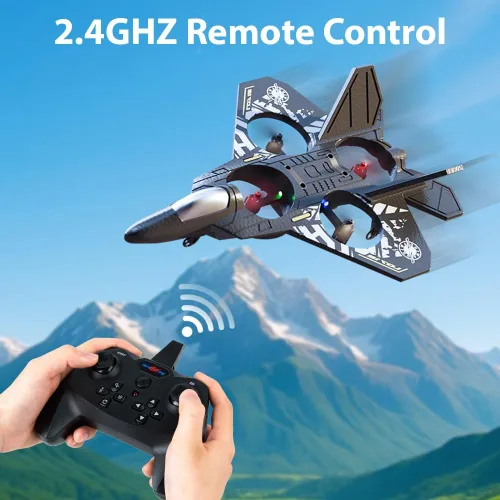 Miniatura 9 de Avión de control remoto para niños principiantes de 8 a 12 años, avión RC con luz, juguete de combate de 360°, rollo de acrobacias, regalos