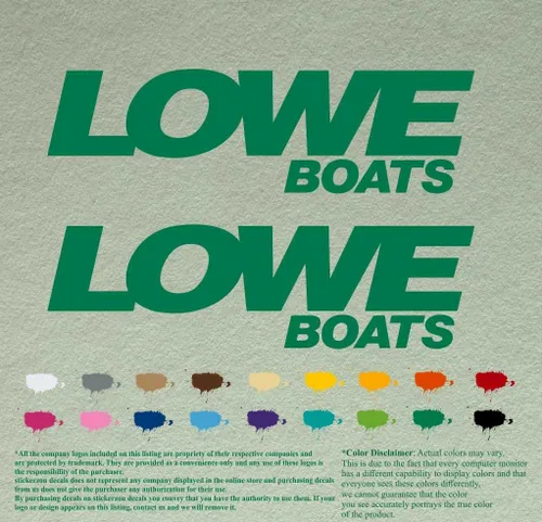 Miniatura 4 de Par de calcomanías de vinilo de repuesto compatibles con Lowe Boats, motor fuera de borda, juego de 2 (12 pulgadas, negro 070)