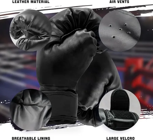 Miniatura 5 de 14 Pcs Boxing Set Boxing Equipment Set for Beginners Including 2 Pair of 6 oz Boxing Gloves Headgear Helmet Hand Wraps Mouth Guards Gifts Training