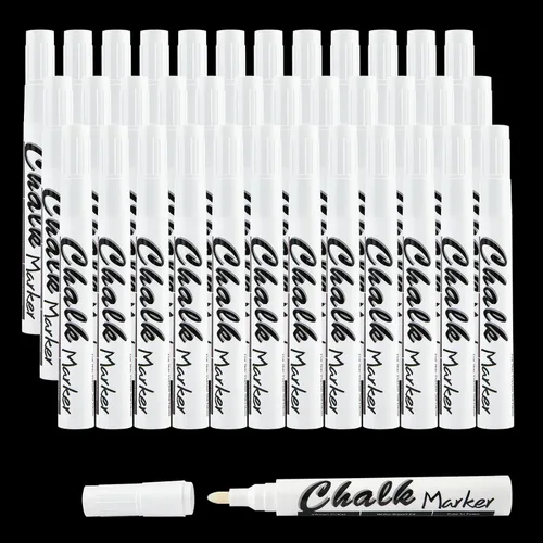 Miniatura 11 de Volcanics Marcadores de tiza líquida blanca para pizarra, marcadores de ventana para vidrio, crayones lavables para ventanas, bolígrafos de pintura